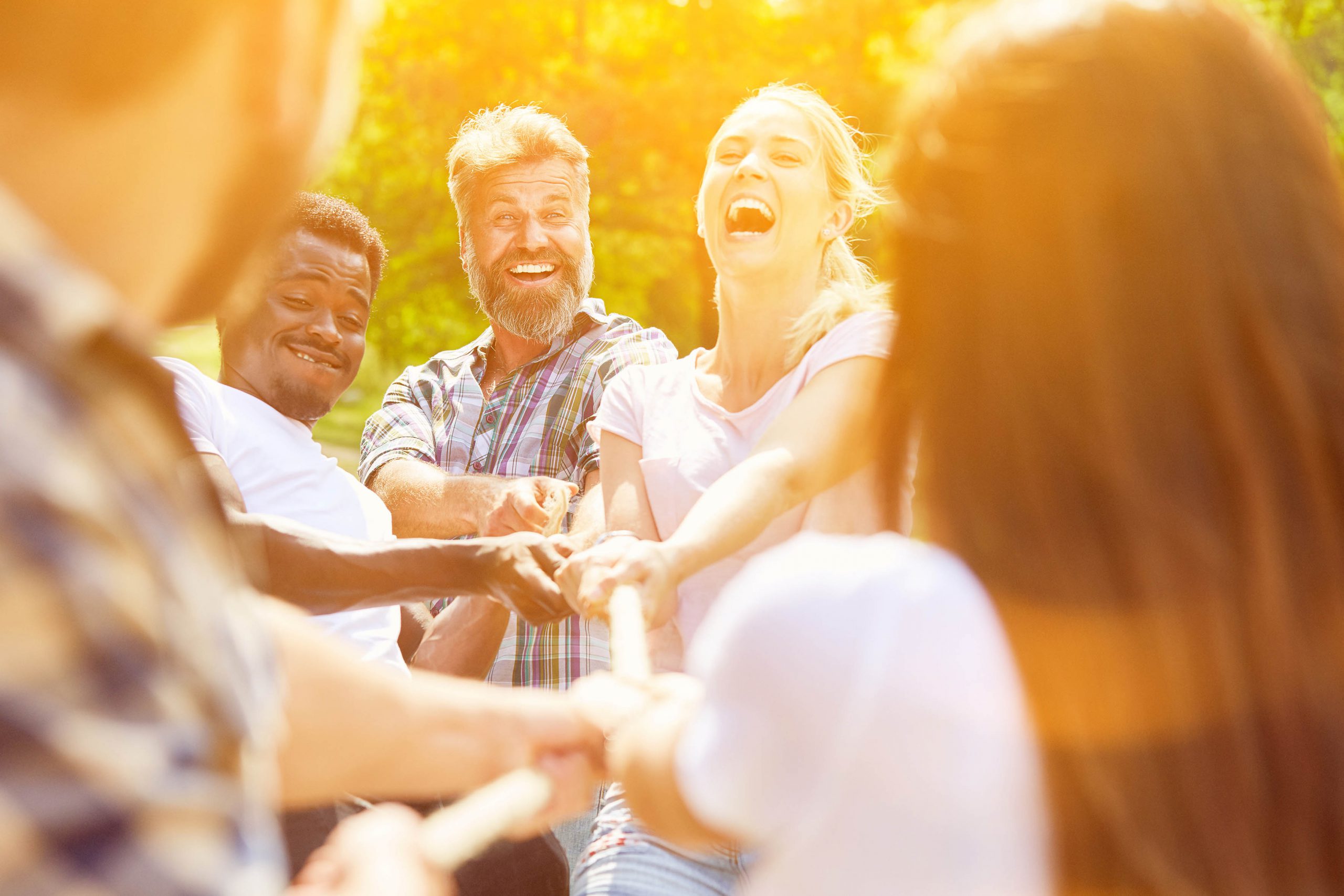 Gruppe eines Seminars im Integrationsdorf Arendsee
